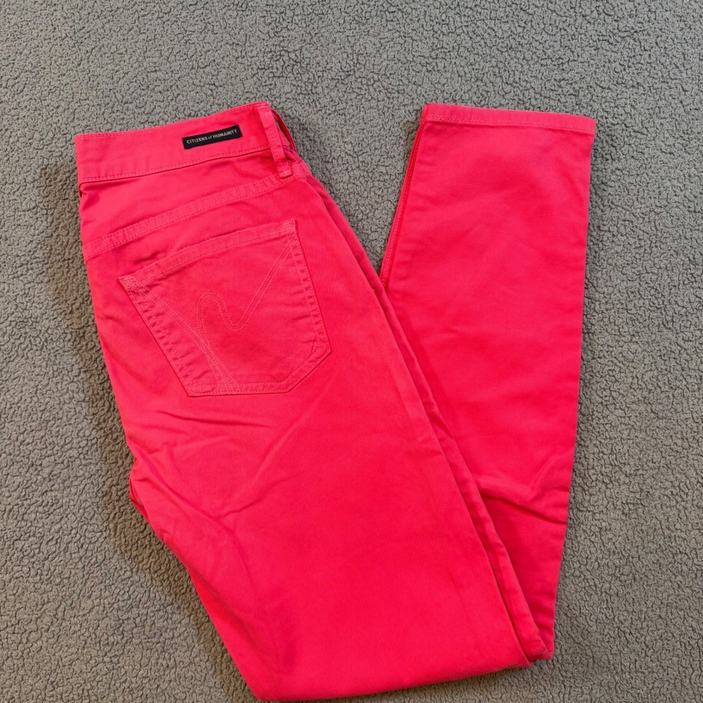 Citizens of Humanity Thompson Neon Pink Cropped Skinny Jeans 28 1388B-870